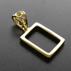 925 sterling silver rectangle cabochon bezel settings DIY gemstone pendant